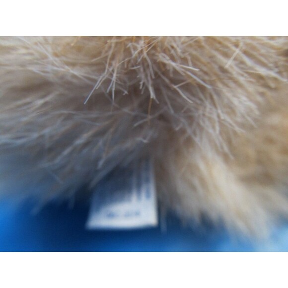 Aurora Purely Luxe Tan Bunny Rabbit Plush Pink Ears Hairy Stuffed Animal 10" - Picture 7 of 8